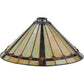 Meyda Lighting 17" Belvidere Beige & Amber Shade Glass