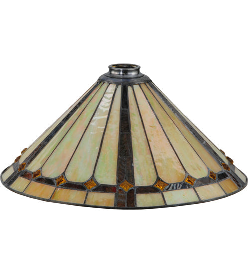 Meyda Lighting 17" Belvidere Beige & Amber Shade Glass