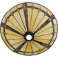 Meyda Lighting 17" Belvidere Beige & Amber Shade Glass
