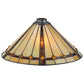 Meyda Lighting 17" Belvidere Beige & Amber Shade Glass