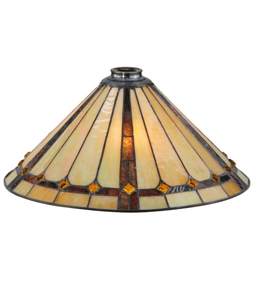 Meyda Lighting 17" Belvidere Beige & Amber Shade Glass