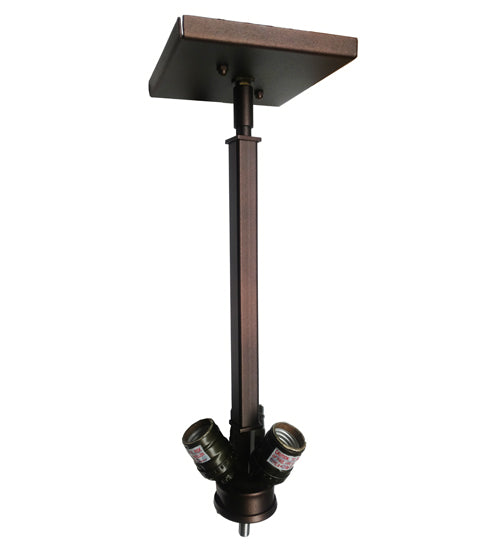 Meyda Lighting 178530 9" 3-Light Mahogany Bronze Inverted Pendant Light Hardware