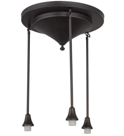 Meyda Lighting 18" 3-Light Craftsman Brown on Brass Pendant Light Hardware