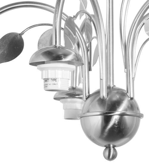 Meyda Lighting 18" 5-Light Chrome Silver Leaf Chandelier Hardware