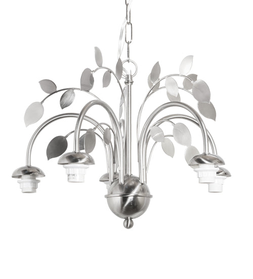 Meyda Lighting 18" 5-Light Chrome Silver Leaf Chandelier Hardware
