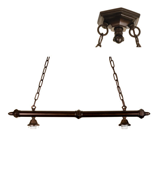 Meyda Lighting 18678 36" 2-Light Mahogany Bronze Island Pendant Light Hardware