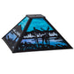 Meyda Lighting 19" Deer at Lake Craftsman Brown Frame With Blue & Turquoise Shade Glass