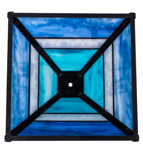 Meyda Lighting 19" Deer at Lake Craftsman Brown Frame With Blue & Turquoise Shade Glass