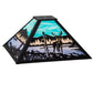 Meyda Lighting 19" Deer at Lake Craftsman Brown Frame With Blue & Turquoise Shade Glass