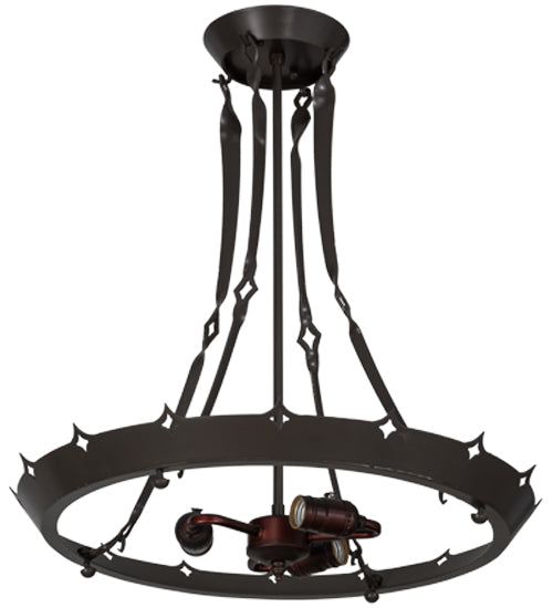 Meyda Lighting 20" 3-Light Timeless Bronze Inverted Pendant Light Hardware