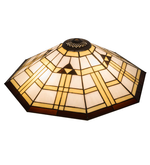 Meyda Lighting 20" Arrowheads Mahogany Bronze Frame With Multi-Colored Shade Glass