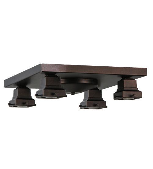 Meyda Lighting 21" 4-Light Mahogany Bronze Alcove Flush Mount Light Hardware