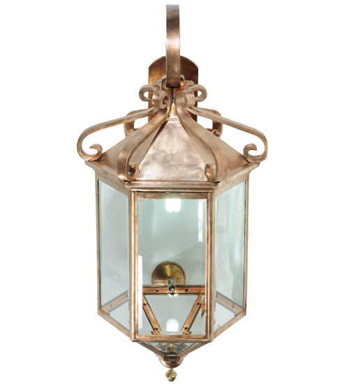 Meyda Lighting 21" Silicon Bronze Anza Lantern Wall Sconce With Clear Shade Glass