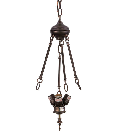 Meyda Lighting 21032 12" 3-Light Mahogany Bronze Inverted Pendant Light Hardware