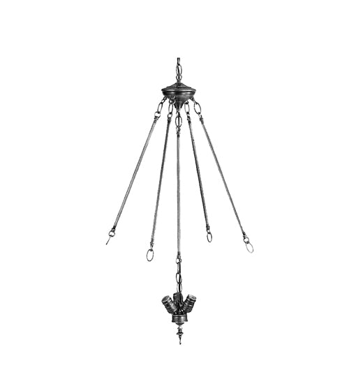 Meyda Lighting 21040 5" 3-Light Mahogany Bronze Inverted Pendant Light Hardware