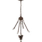 Meyda Lighting 21040 5" 3-Light Mahogany Bronze Inverted Pendant Light Hardware