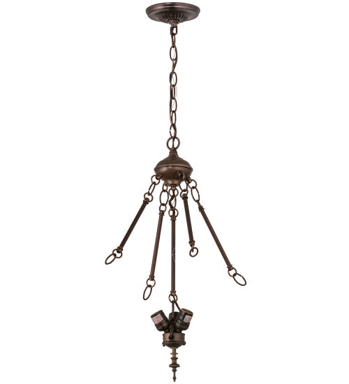 Meyda Lighting 21040 5" 3-Light Mahogany Bronze Inverted Pendant Light Hardware