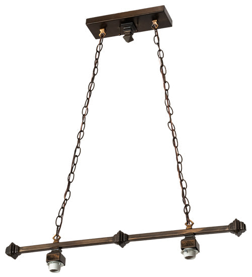 Meyda Lighting 211601 32" 2-Light Antique Copper Island Pendant Light Hardware