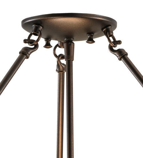 Meyda Lighting 22" 3-Light Mahogany Bronze Semi-flush Mount Ceiling Light Hardware