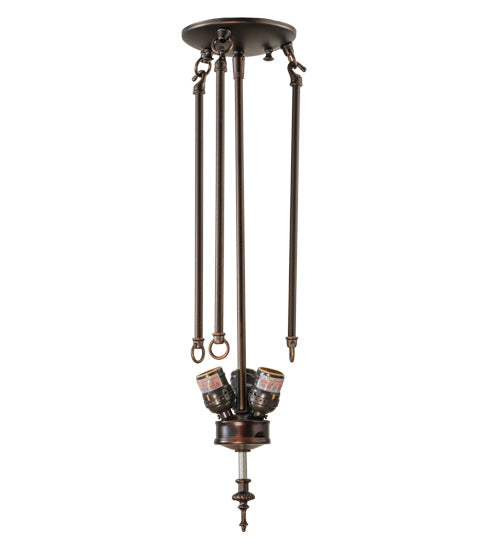 Meyda Lighting 22" 3-Light Mahogany Bronze Semi-flush Mount Ceiling Light Hardware