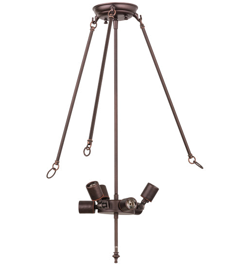 Meyda Lighting 22" 3-Light Mahogany Bronze Semi-flush Mount Light Hardware