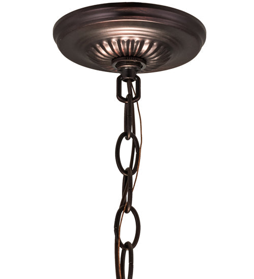 Meyda Lighting 22" 6-Light Mahogany Bronze Pendant Light Hardware With Uplights