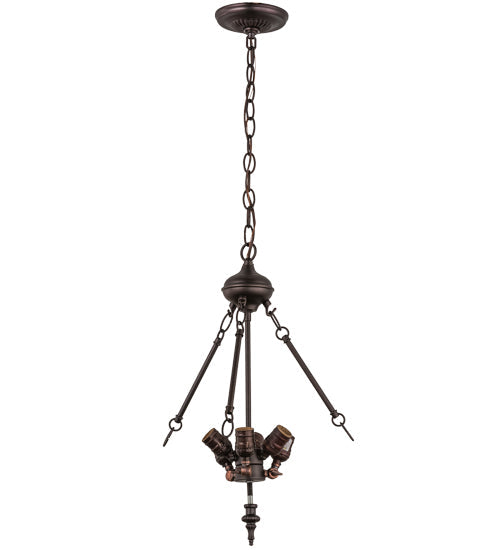 Meyda Lighting 22" 6-Light Mahogany Bronze Pendant Light Hardware With Uplights
