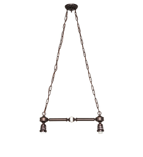 Meyda Lighting 23" 2-Light Mahogany Bronze Victorian Onyx Island Pendant Light Hardware