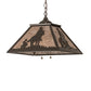 Meyda Lighting 23" Timeless Bronze Cowboy Pendant Light With Silver Mica Shade Glass