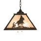 Meyda Lighting 23" Timeless Bronze Cowboy Pendant Light With Silver Mica Shade Glass