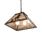 Meyda Lighting 23" Timeless Bronze Cowboy Pendant Light With Silver Mica Shade Glass