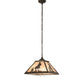 Meyda Lighting 23" Timeless Bronze Cowboy Pendant Light With Silver Mica Shade Glass