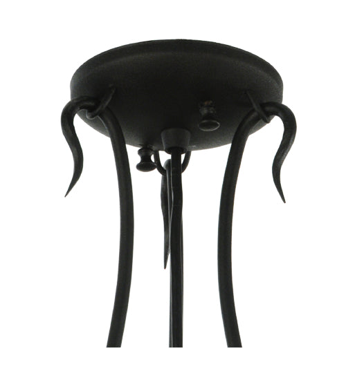 Meyda Lighting 24" 2-Light 3-Arm Black Powder Coat Serpentine Ring Semi-flush Mount Ceiling Light