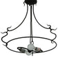 Meyda Lighting 24" 2-Light 3-Arm Black Powder Coat Serpentine Ring Semi-flush Mount Ceiling Light