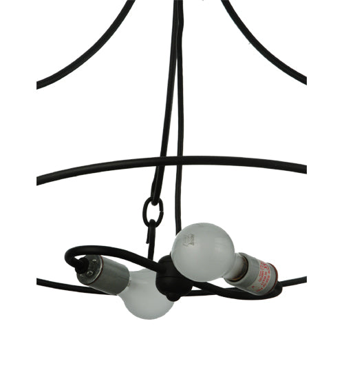 Meyda Lighting 24" 2-Light 3-Arm Black Powder Coat Serpentine Ring Semi-flush Mount Ceiling Light