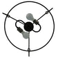 Meyda Lighting 24" 2-Light 3-Arm Black Powder Coat Serpentine Ring Semi-flush Mount Ceiling Light