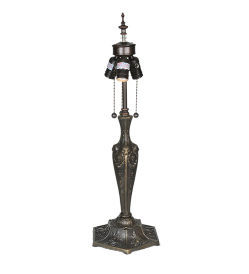 Meyda Lighting 24" 3-Light Antique Lion Head Table Lamp Base