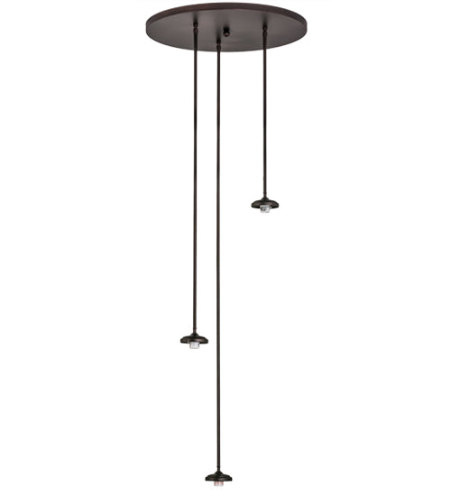 Meyda Lighting 24" 3-Light Mahogany Bronze Cascading Pendant Light Hardware