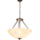 Meyda Lighting 24" 3-Light Mahogany Bronze Madison Inverted Pendant Light With Creme Carrara Idalight Shade