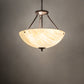 Meyda Lighting 24" 3-Light Mahogany Bronze Madison Inverted Pendant Light With Creme Carrara Idalight Shade