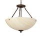 Meyda Lighting 24" 3-Light Mahogany Bronze Madison Inverted Pendant Light With Creme Carrara Idalight Shade