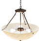 Meyda Lighting 24" 3-Light Mahogany Bronze Madison Inverted Pendant Light With Creme Carrara Idalight Shade