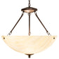 Meyda Lighting 24" 3-Light Mahogany Bronze Madison Inverted Pendant Light With Creme Carrara Idalight Shade