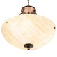 Meyda Lighting 24" 3-Light Mahogany Bronze Madison Inverted Pendant Light With Creme Carrara Idalight Shade