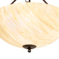Meyda Lighting 24" 3-Light Mahogany Bronze Madison Inverted Pendant Light With Creme Carrara Idalight Shade