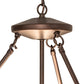 Meyda Lighting 24" 3-Light Mahogany Bronze Madison Inverted Pendant Light With Creme Carrara Idalight Shade