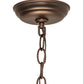 Meyda Lighting 24" 3-Light Mahogany Bronze Madison Inverted Pendant Light With Creme Carrara Idalight Shade