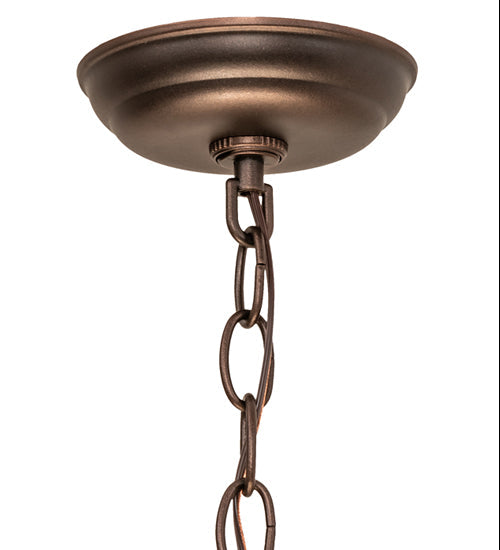 Meyda Lighting 24" 3-Light Mahogany Bronze Madison Inverted Pendant Light With Creme Carrara Idalight Shade