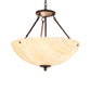 Meyda Lighting 24" 3-Light Mahogany Bronze Madison Inverted Pendant Light With Creme Carrara Idalight Shade