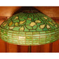 Meyda Lighting 24" 3-Light Original Antique Tiffany Turning Leaf Table Lamp With Green Leaf Shade Glass